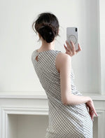 Load image into Gallery viewer, Patterned Gathered Dress in Cream