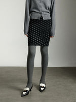 Load image into Gallery viewer, Polka Bodycon Knit Skirt in Black