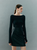 Load image into Gallery viewer, Mini Faux Leather Skirt in Black