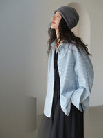 Load image into Gallery viewer, Oversized Checked Shirt in Blue