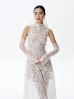 Load image into Gallery viewer, Sheer Lace Gown in White