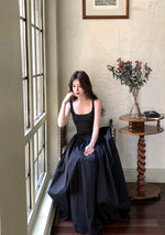 Load image into Gallery viewer, Drop Back Sleeveless Stretch Maxi Dress in Black