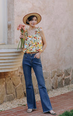 Load image into Gallery viewer, Floral Gathered Strap Bubble Top in Multi