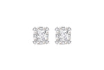 Load image into Gallery viewer, Square Cluster Diamante Pearl Earrings