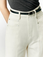 Load image into Gallery viewer, Straight Leg Line Jeans in White