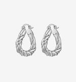 Load image into Gallery viewer, Twist Loop Earrings in Silver