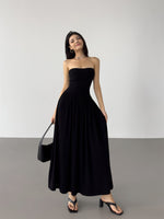 Load image into Gallery viewer, Bustier Stretch Maxi Dress in Black- M