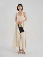 Load image into Gallery viewer, Cross Loop Back Tank Maxi Dress in Beige