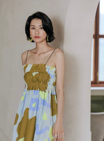 Load image into Gallery viewer, Floral Rusching Cami Maxi Dress in Multi
