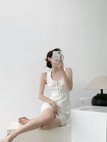 Load image into Gallery viewer, Tencel Blend Textured Mini Dress in White