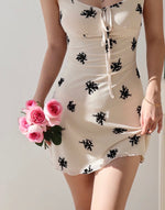 Load image into Gallery viewer, Luna Floral Stretch Mini Dress in Cream