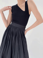 Load image into Gallery viewer, Asymmetric V Tank Top in Black