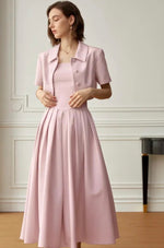 Load image into Gallery viewer, Cropped Button Collar Jacket in Pink