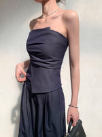 Load image into Gallery viewer, Bustier Top + Pants Set in Navy