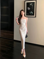 Load image into Gallery viewer, Gathered Stretch Bustier Dress in Cream