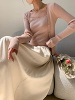 Load image into Gallery viewer, Knitted Cami + Cardigan Set in Pink