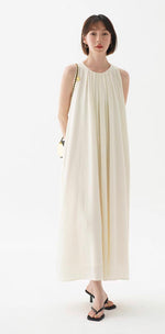 Load image into Gallery viewer, 2-Way Tank Tie Maxi Dress in Cream