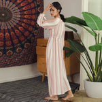 Load image into Gallery viewer, Cutout Sleeve Maxi Dress in Red/White