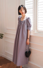 Load image into Gallery viewer, Puff Sleeve Pocket Tent Maxi Dress in Purple