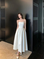 Load image into Gallery viewer, Padded Detachable Strap Bustier Dress in Cream