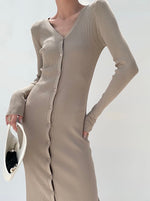 Load image into Gallery viewer, Button Cardigan Dress in Latte