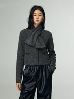 Load image into Gallery viewer, Woolen Jacket + Scarf Set in Grey