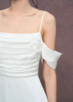 Load image into Gallery viewer, Pleat Off Shoulder Maxi Gown in White