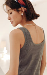 Load image into Gallery viewer, Light Knit Twist Sleeveless Dress in Grey