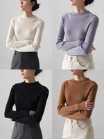 Load image into Gallery viewer, Wool Ribbed Sweater Top in Brown