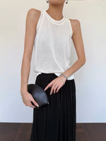 Load image into Gallery viewer, Light Knit Sleeveless Top in White