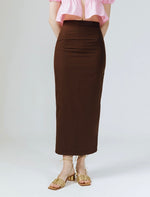 Load image into Gallery viewer, Sleek Maxi Skirt in Brown