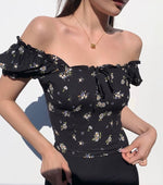 Load image into Gallery viewer, Laurel 2-Way Floral Top in Black