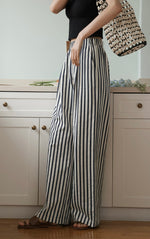 Load image into Gallery viewer, Textured Striped Pocket Pants in Black/White