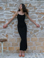 Load image into Gallery viewer, Floral Stretch Maxi Dress in Black