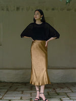 Load image into Gallery viewer, Textured Mermaid Slip Skirt in Gold