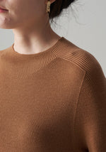 Load image into Gallery viewer, Wool Ribbed Sweater Top in Brown