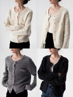 Load image into Gallery viewer, Relaxed Wool Cardigan in Grey