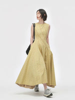 Load image into Gallery viewer, Floral Flare Pocket Maxi Dress in Yellow