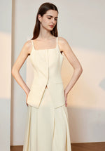 Load image into Gallery viewer, Cami Vest + Maxi Skirt Set in Cream