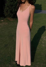 Load image into Gallery viewer, Racer Back Tank Maxi Dress in Pink
