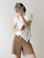 Load image into Gallery viewer, Gathered Asymmetric Top in White