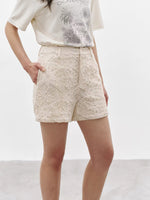 Load image into Gallery viewer, Floral Embroidered Shorts in Cream