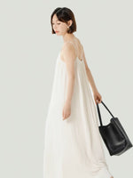 Load image into Gallery viewer, Fine Pleated Cami Maxi Dress in White