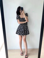 Load image into Gallery viewer, Chion 2-Way Floral Mini Dress in Black
