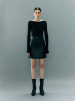 Load image into Gallery viewer, Mini Faux Leather Skirt in Black