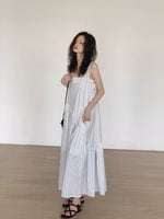 Load image into Gallery viewer, Striped Cami Maxi Jumpsuit in White