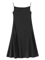 Load image into Gallery viewer, Satin Drape Slip Dress in Black