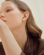 Load image into Gallery viewer, Loop Drop Pearl Earrings