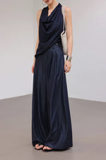 Load image into Gallery viewer, Drape Top // Trousers Set in Navy