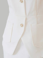 Load image into Gallery viewer, Tailored Maxi Sleeveless Suit Dress in White
